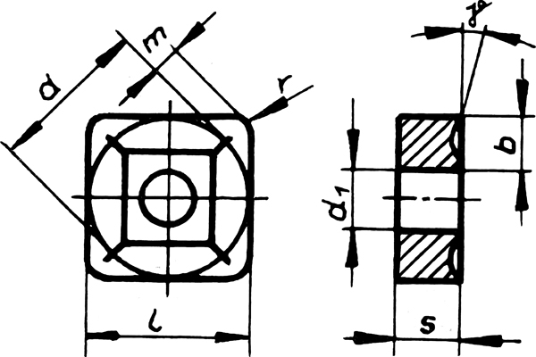 Skizze der Wendeschneidplatte Form SNMM