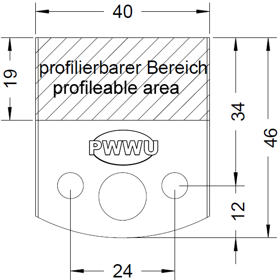 Profil 094 2 Universal Profilmesser 40x4mm HS Stahl